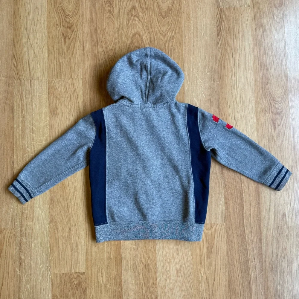 EUC Ralph Lauren Boy Sweatshirt-Full Zip Hoodie, Gray, Blue and Red